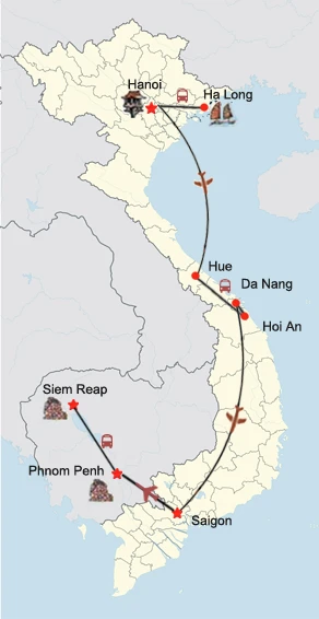 Große Vietnam-Kambodscha Rundreise