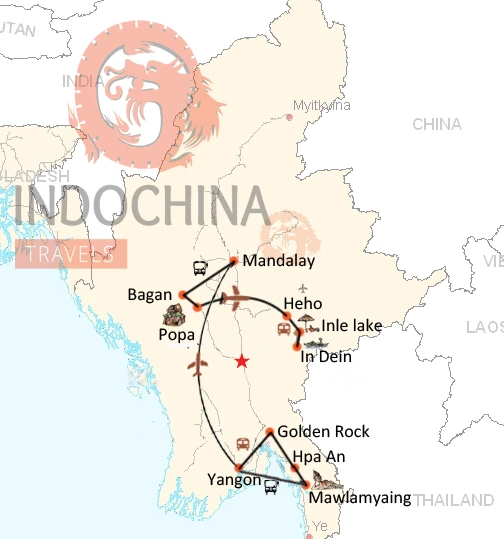 Rund um den Golf von Martaban und Zentral-Myanmar