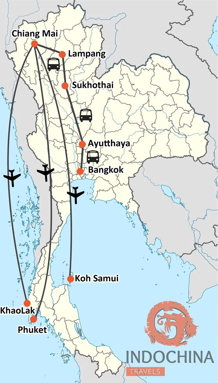 Thailand Rundreise - inkl. Badeurlaub in Khao Lak/Phuket oder Koh Samui